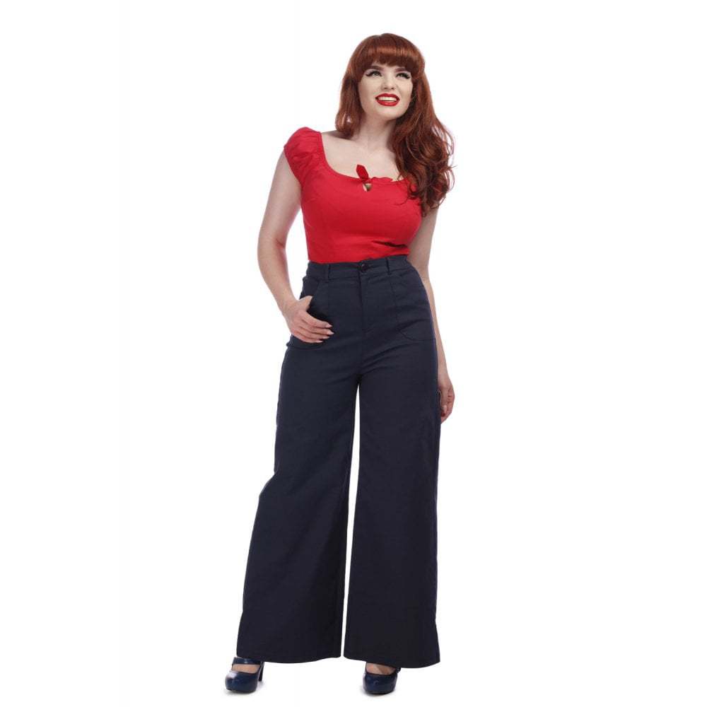 Verwonderend Vintage inspired broek met hoge taille en wijde pijpen – Funni.be PR-73